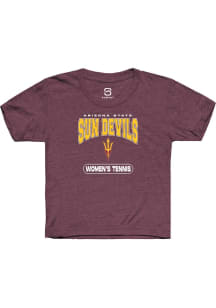 Summit Sportswear Arizona State Sun Devils Youth Maroon Womens Tennis Short Sleeve T-Shirt