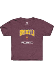 Summit Sportswear Arizona State Sun Devils Youth Maroon Volleyball Short Sleeve T-Shirt