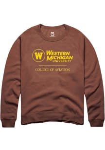 Summit Sportswear Western Michigan Broncos Mens Brown College of Aviation Long Sleeve Crew Sweatsh..
