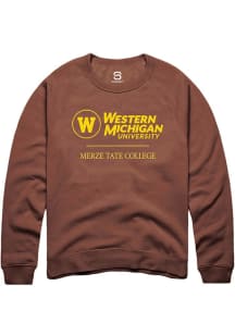 Summit Sportswear Western Michigan Broncos Mens Brown Merze Tate College Long Sleeve Crew Sweatshi..