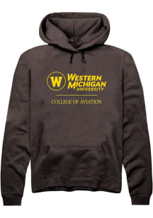 Summit Sportswear Western Michigan Broncos Mens Brown College of Aviation Logo Long Sleeve Hoodie