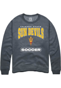 Summit Sportswear Arizona State Sun Devils Mens Charcoal Soccer Long Sleeve Crew Sweatshirt