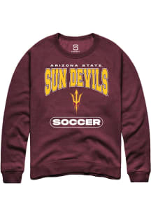 Summit Sportswear Arizona State Sun Devils Mens Maroon Soccer Long Sleeve Crew Sweatshirt