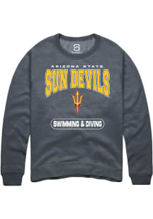 Summit Sportswear Arizona State Sun Devils Mens Charcoal Swimming and Diving Long Sleeve Crew Swea..