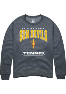 Summit Sportswear Arizona State Sun Devils Mens Charcoal Tennis Long Sleeve Crew Sweatshirt