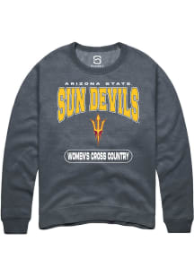 Summit Sportswear Arizona State Sun Devils Mens Charcoal Womens Cross Country Long Sleeve Crew Swe..