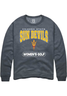 Summit Sportswear Arizona State Sun Devils Mens Charcoal Womens Golf Long Sleeve Crew Sweatshirt