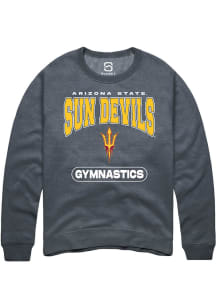 Summit Sportswear Arizona State Sun Devils Mens Charcoal Gymnastics Long Sleeve Crew Sweatshirt