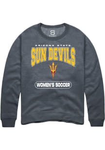 Summit Sportswear Arizona State Sun Devils Mens Charcoal Womens Soccer Long Sleeve Crew Sweatshirt