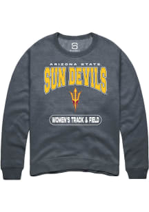 Summit Sportswear Arizona State Sun Devils Mens Charcoal Womens Track and Field Long Sleeve Crew S..