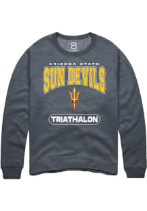 Summit Sportswear Arizona State Sun Devils Mens Charcoal Triathalon Long Sleeve Crew Sweatshirt