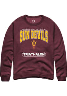 Summit Sportswear Arizona State Sun Devils Mens Maroon Triathalon Long Sleeve Crew Sweatshirt