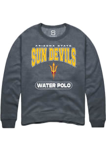 Summit Sportswear Arizona State Sun Devils Mens Charcoal Water Polo Long Sleeve Crew Sweatshirt