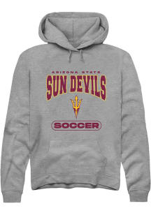 Summit Sportswear Arizona State Sun Devils Mens Grey Soccer Long Sleeve Hoodie