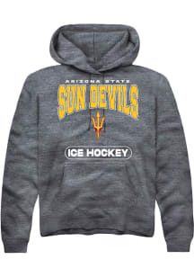Summit Sportswear Arizona State Sun Devils Mens Charcoal Ice Hockey Long Sleeve Hoodie
