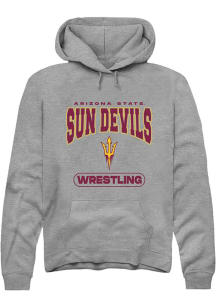 Summit Sportswear Arizona State Sun Devils Mens Grey Wrestling Long Sleeve Hoodie