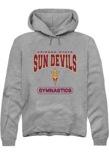 Summit Sportswear Arizona State Sun Devils Mens Grey Gymnastics Long Sleeve Hoodie