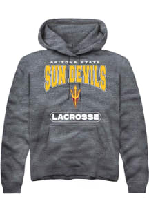 Summit Sportswear Arizona State Sun Devils Mens Charcoal Lacrosse Long Sleeve Hoodie