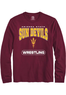Summit Sportswear Arizona State Sun Devils Maroon Wrestling Long Sleeve T Shirt