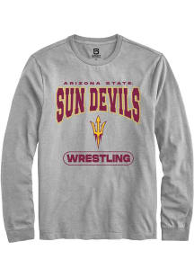 Summit Sportswear Arizona State Sun Devils Grey Wrestling Long Sleeve T Shirt