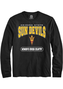 Summit Sportswear Arizona State Sun Devils Black Womens Cross Country Long Sleeve T Shirt