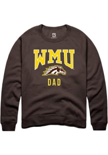 Summit Sportswear Western Michigan Broncos Mens Brown Dad Long Sleeve Crew Sweatshirt