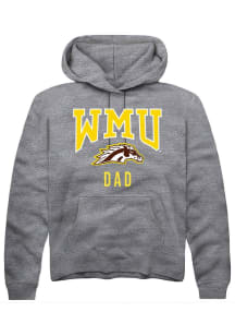 Summit Sportswear Western Michigan Broncos Mens Grey Dad Long Sleeve Hoodie