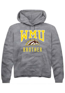 Summit Sportswear Western Michigan Broncos Mens Grey Brother Long Sleeve Hoodie