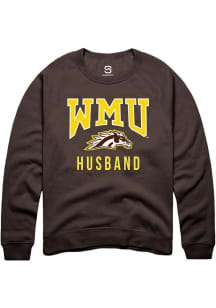 Summit Sportswear Western Michigan Broncos Mens Brown Husband Long Sleeve Crew Sweatshirt