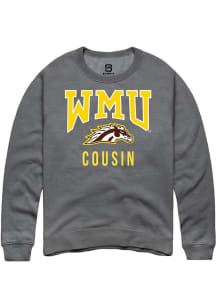 Summit Sportswear Western Michigan Broncos Mens Grey Cousin Long Sleeve Crew Sweatshirt