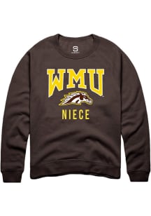 Summit Sportswear Western Michigan Broncos Mens Brown Niece Long Sleeve Crew Sweatshirt