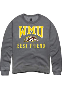Summit Sportswear Western Michigan Broncos Mens Grey Best Friend Long Sleeve Crew Sweatshirt