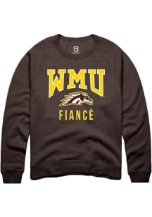 Summit Sportswear Western Michigan Broncos Mens Brown Fiancé Long Sleeve Crew Sweatshirt