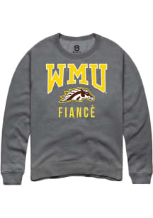 Summit Sportswear Western Michigan Broncos Mens Grey Fiancé Long Sleeve Crew Sweatshirt