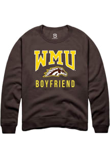 Summit Sportswear Western Michigan Broncos Mens Brown Boyfriend Long Sleeve Crew Sweatshirt
