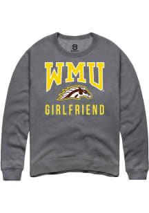 Summit Sportswear Western Michigan Broncos Mens Grey Girlfriend Long Sleeve Crew Sweatshirt
