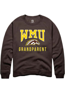 Summit Sportswear Western Michigan Broncos Mens Brown Grandparent Long Sleeve Crew Sweatshirt