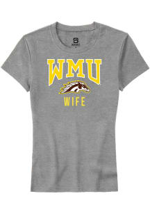 Summit Sportswear Western Michigan Broncos Womens Grey Wife Short Sleeve T-Shirt