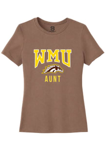 Summit Sportswear Western Michigan Broncos Womens Brown Aunt Short Sleeve T-Shirt