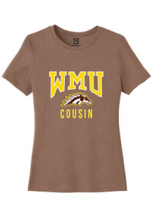 Summit Sportswear Western Michigan Broncos Womens Brown Cousin Short Sleeve T-Shirt
