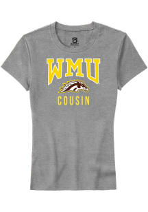 Summit Sportswear Western Michigan Broncos Womens Grey Cousin Short Sleeve T-Shirt