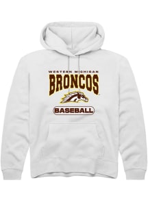 Summit Sportswear Western Michigan Broncos Youth White Baseball Long Sleeve Hoodie