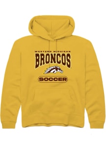 Summit Sportswear Western Michigan Broncos Youth Gold Soccer Long Sleeve Hoodie