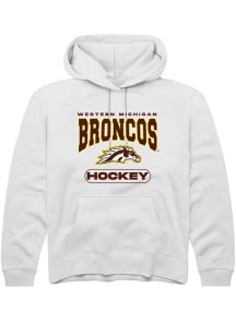 Summit Sportswear Western Michigan Broncos Youth White Hockey Long Sleeve Hoodie