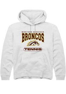 Summit Sportswear Western Michigan Broncos Youth White Tennis Long Sleeve Hoodie