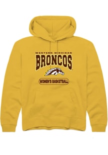 Summit Sportswear Western Michigan Broncos Youth Gold Womens Basketball Long Sleeve Hoodie