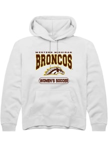 Summit Sportswear Western Michigan Broncos Youth White Womens Soccer Long Sleeve Hoodie