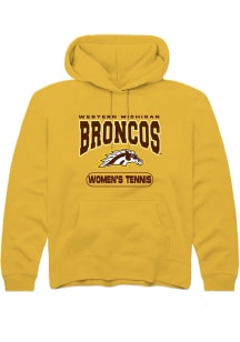 Summit Sportswear Western Michigan Broncos Youth Gold Womens Tennis Long Sleeve Hoodie