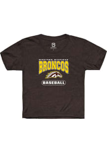 Summit Sportswear Western Michigan Broncos Youth Brown Baseball Short Sleeve T-Shirt
