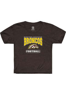 Summit Sportswear Western Michigan Broncos Youth Brown Football Short Sleeve T-Shirt